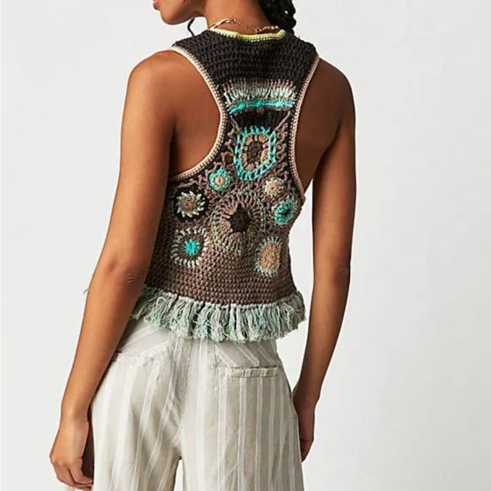 Free People - Desert Rose Crochet Vest - Picture 2 of 12